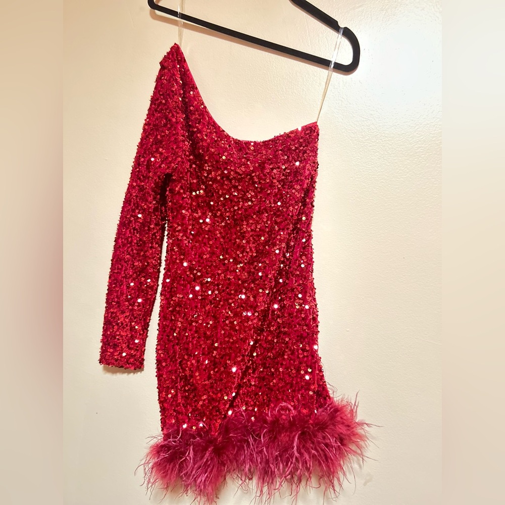 Sparkling Red Sequin Dress